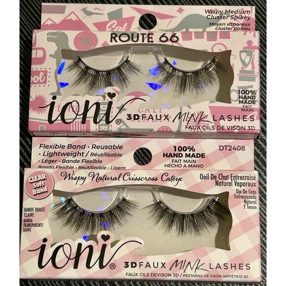 ~NIB~Ioni Natural & Medium Wispy Lightweight 3D Faux Mink Lashes👁️Lot Of 2+gift - Picture 1 of 4